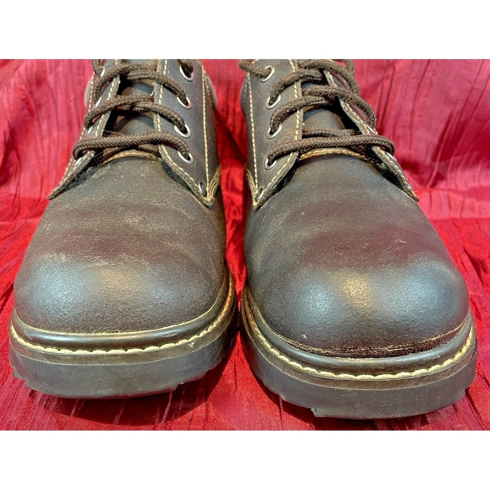 Mens Skechers Brown Leather Oxford Work Shoes Boots 2174 sz 9.5 - Picture 5 of 8